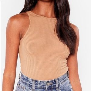 Nasty gal NWT tan bodysuit